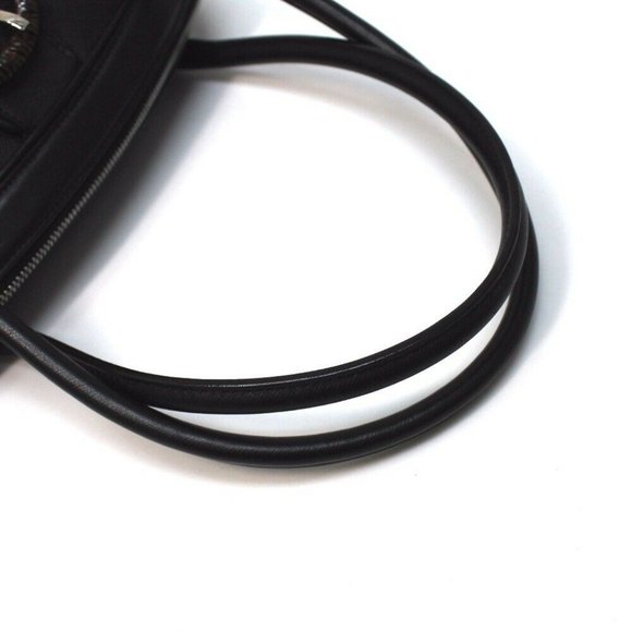 SALVATORE FERRAGAMO Gancini Semi Shoulder Bag Hand Bag Leather Black - Picture 4 of 9